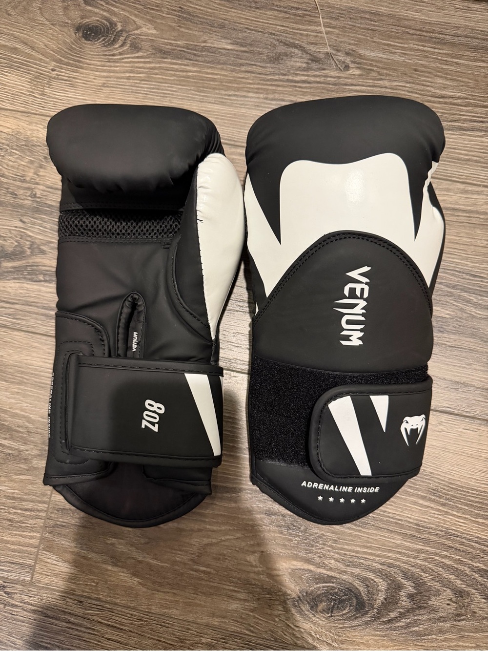 Venum Men’s Black and White Boxing Gloves - 8oz
